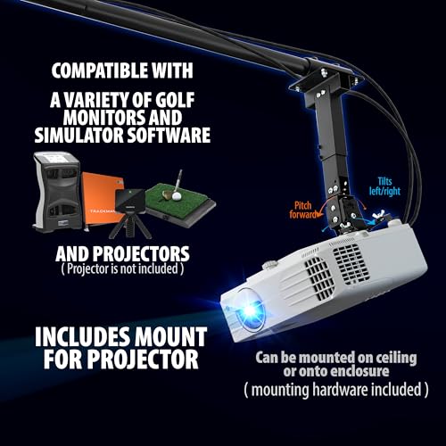 Golf Simulator Enclosure 11 x 8'4 x 5 ft Impact Screen Projector Mount Indoor Practice