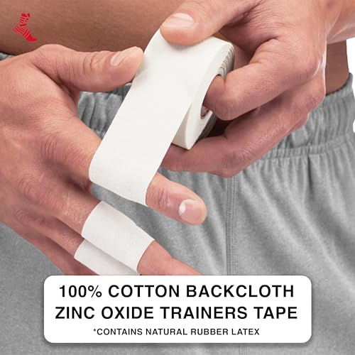 White Athletic Tape Roll - 1.5 inch x 10 yards, Pack of 32, Easy Tear, Support & Injury Prevention