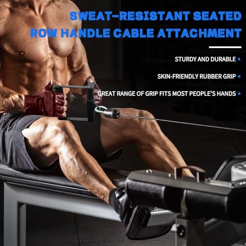 Double D Handle Cable Row Attachment - Rotating Lat Pulldown Handle for Gym