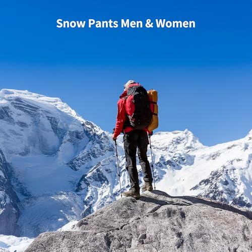 Naturehike Insulated Winter Snow Ski Pants for Men & Women, Black XXL