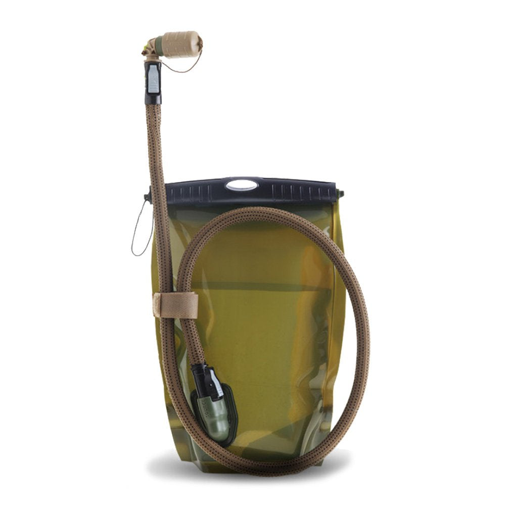 Source Tactical Kangaroo 1-Liter Collapsible Canteen Hydration System System with Storm Push-Pull Drinking Valve with Pouch (Multicam), nylon