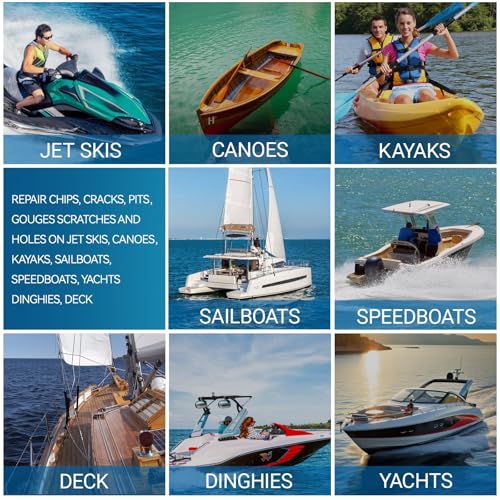 Marine Fiberglass Repair Kit Epoxy Resin for Holes & Cracks - Waterproof & UV-Resistant