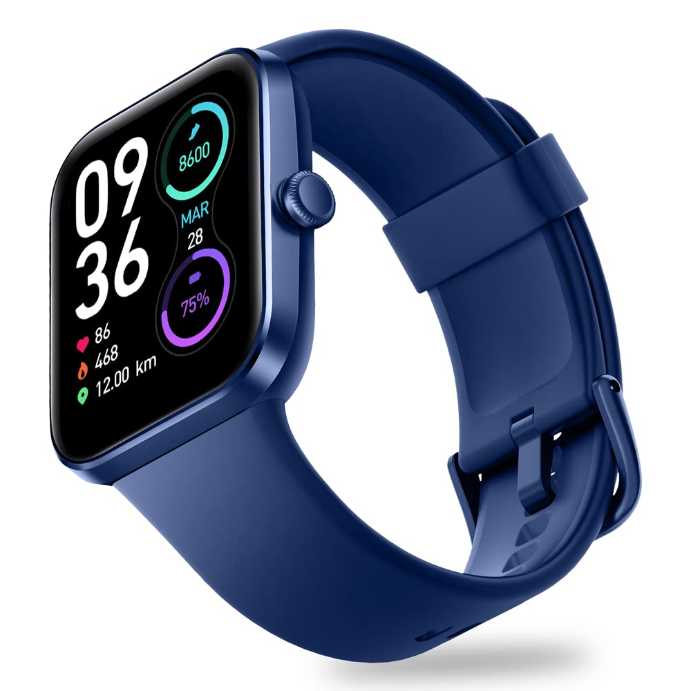 OCTANDRA Go VeryFit 1.69" Smart Watch - Heart Rate Blood Oxygen Saturation Sleep Monitor - Step Counter Pedometer - 5ATM Exercise Activity Fitness Tracker Watches for Men Women (ID207) (Blue)