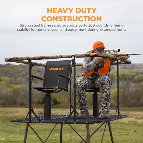Muddy Steel Ground Blind Platform 65x65 Inches with Trap Door, Supports 500 lbs