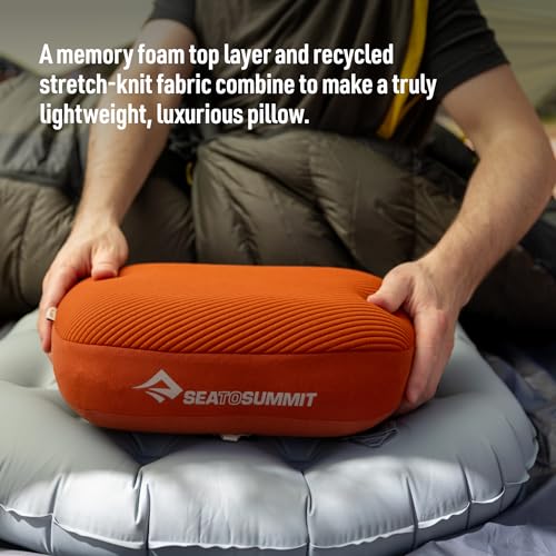 Sea to Summit Aeros Premium Inflatable Pillow X-Large Burnt Olive for Camping & Travel