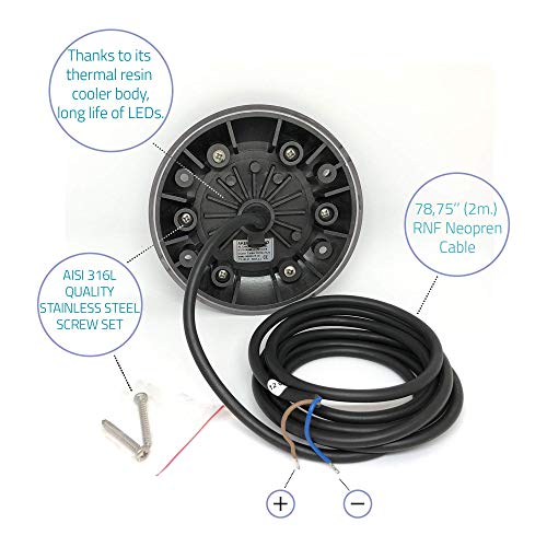 Al Aker Lighting Blue 1300 Lumen 25W Underwater Boat Light 12V for Yachts & Pontoon