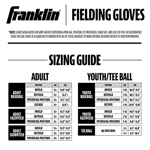 Franklin Sports CTZ5000 12-Inch Black Chrome Baseball Glove - Right Hand Throw