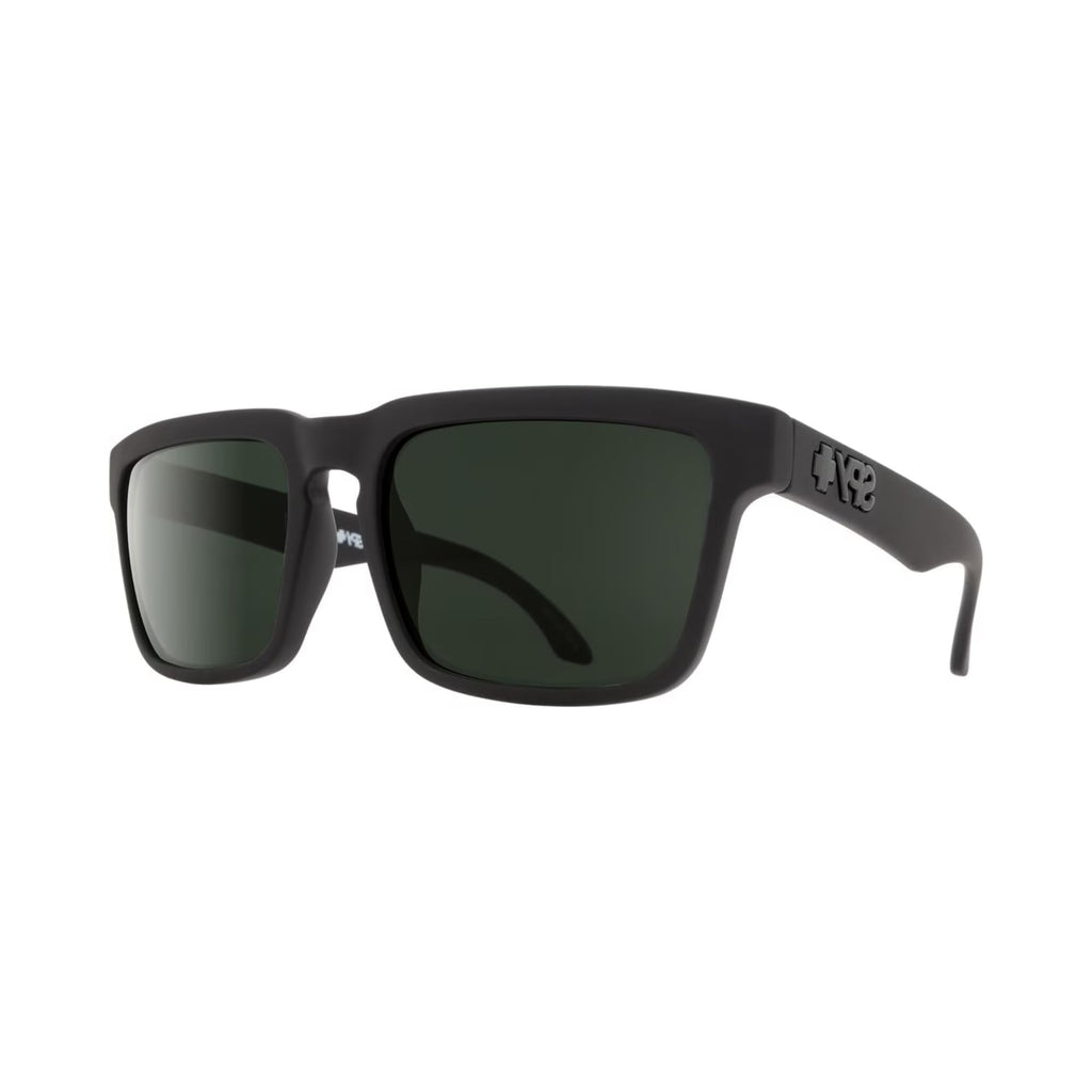 Spy Helm 673015973863 57MM Soft Matte Black/Happy Gray Green Square Sunglasses for Women +Bundle with Accessory Eyewear Kit