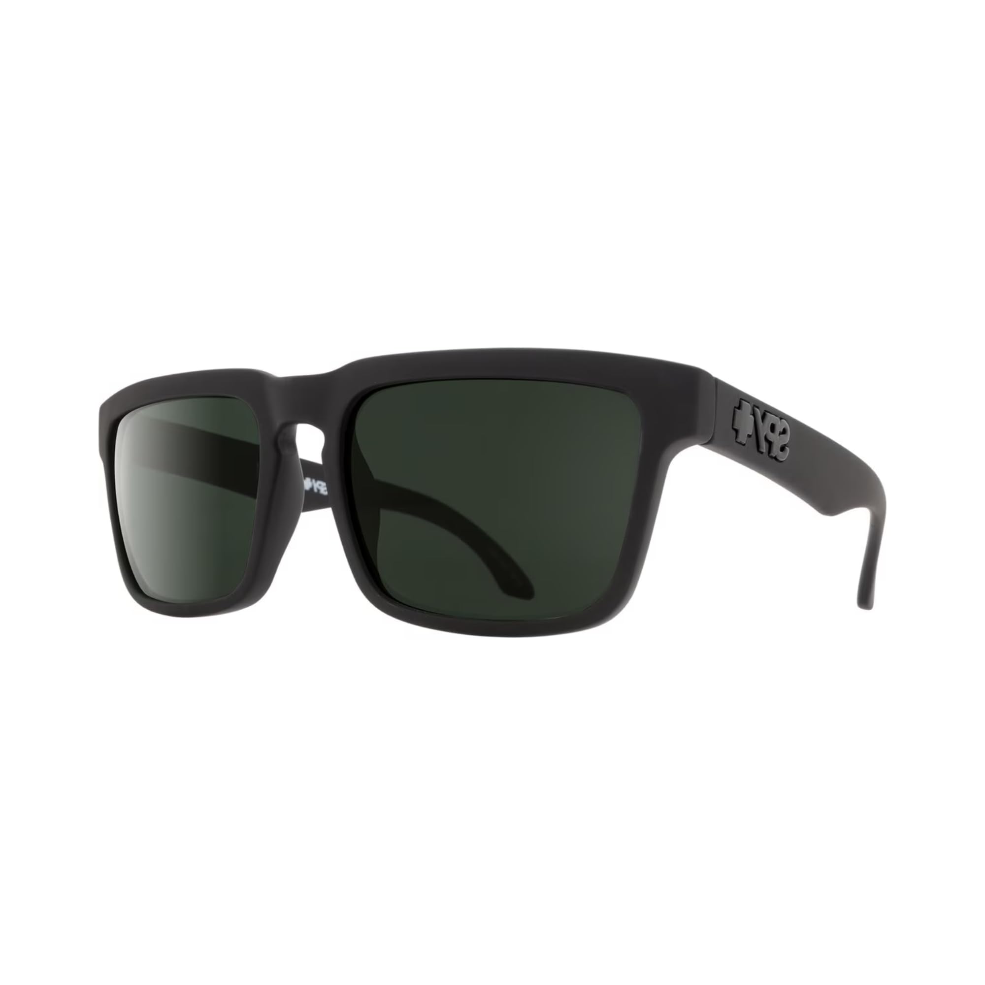 Spy Helm 673015973863 57MM Soft Matte Black/Happy Gray Green Square Sunglasses for Women +Bundle with Accessory Eyewear Kit