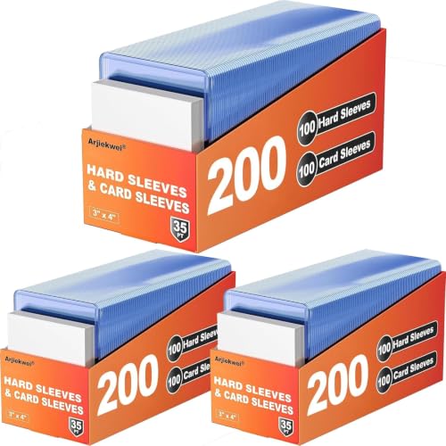 300 Hard and Soft Card Sleeves Set for Trading Cards, 3x4 Inches, 35PT
