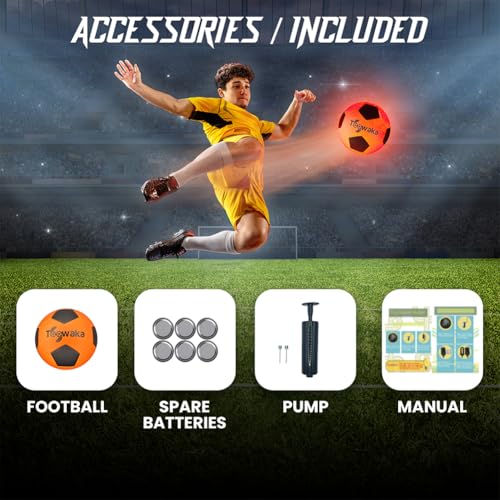 Size 5 Glow in The Dark Soccer Ball with LED Lights - Waterproof & Durable