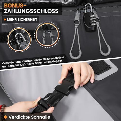 Sailnovo Classic Gray-Black Car Roof Bag 20Cu Ft Universal Fit for Most Vehicles