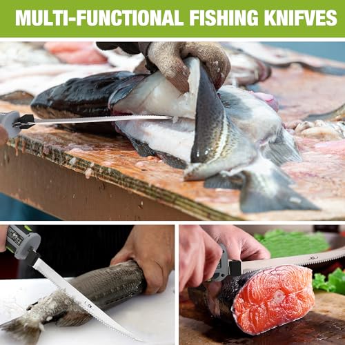 WORKPRO Cordless Electric Fish Fillet Knife with 8 & 10-Inch Blades, Rechargeable