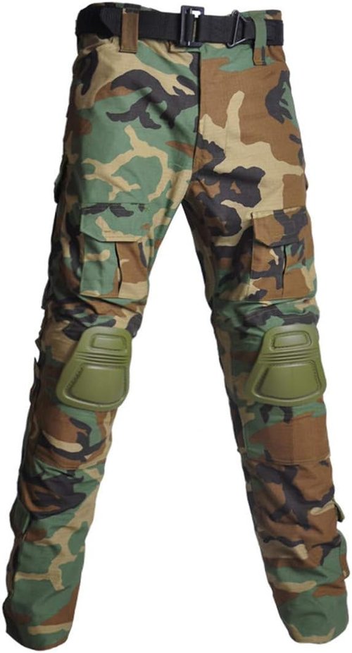HARGLESMAN Men's Tactical Military Suit - Long Sleeve Combat Shirt & Pants with Knee Pads | Fitting Army Uniform