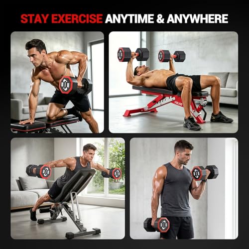 25LB Adjustable Dumbbell Set with Rotary Dial Lock - Space-Saving Home Fitness Equipment for Men & Women
