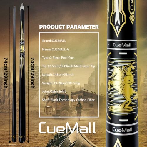 CueMall 58-Inch Fiberglass Billiard Pool Cue Stick - Variation of THIS listing