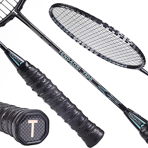 Graphite Badminton Rackets 2Pack Lightweight Professional-Grade BLACK Silver