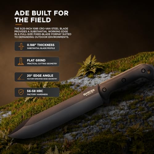 Tactical Combat Bowie Knife 9.25 inch Blade with Sheath, 1095 Cro-Van Steel