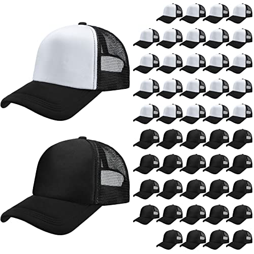 Bulk 48 Pack Sublimation & Embroidery Trucker Hats for DIY Printing