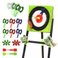 Tailbb Green Axe Throwing Game Set with Bristle Target & 12 Axes for Indoor Outdoor Fun