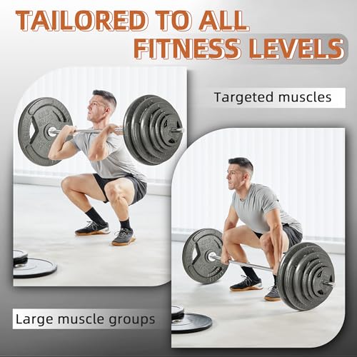 Fitvids 1 Inch Standard Weight Plates, 2x 25 LB Plates for Home Gym Strength Training, Triple-handle Design