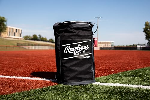 Baseball & Softball Ball Bucket Bag 6 Dozen Capacity with Removable Top - Black/Grey Variation of THIS listing