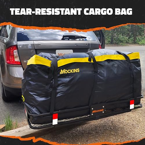 Mockins 20 CuFt Waterproof Cargo Bag for Hitch Carrier – 60x20x29 Inch All-Weather Storage