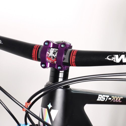 CYSKY 31.8 Stem 35mm 0 Degree MTB Short Stem Mountain Bike Stem Handlebar Riser 1-1/8 for Most Bicycle, Road Bike, MTB, Downhill, BMX, Cycling (Black & Titanium)