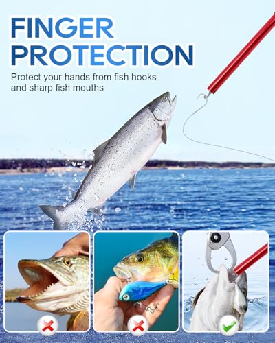 Fish Hook Remover Tool Set - Large & Small | Easy One-Hand Operation, Durable Aluminum & Stainless Steel Fishing Dehooker