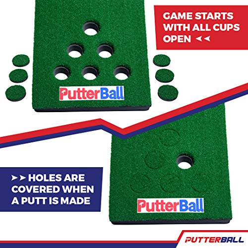 PutterBall Original Golf Putting Game Set - 12ft Backyard Green with 2 Putters & Balls