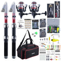 C2 6ft Telescopic Fishing Rod & Reel Combo with Carrier Bag - 1.8M-2.7M