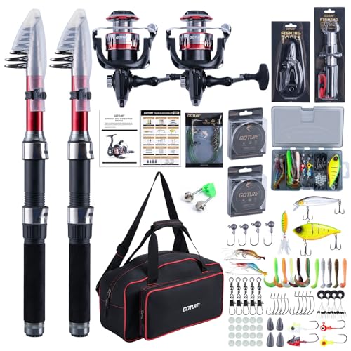 C2 6ft Telescopic Fishing Rod & Reel Combo with Carrier Bag - 1.8M-2.7M