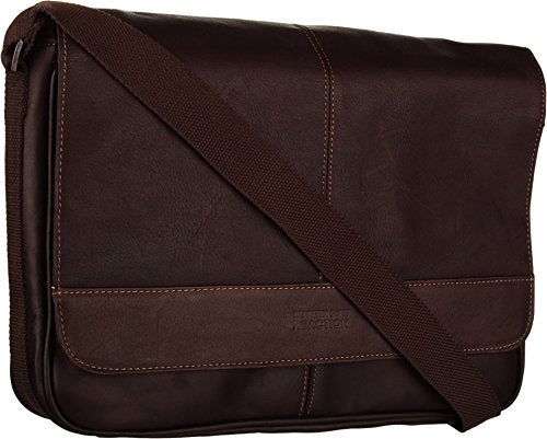 Kenneth Cole REACTION Colombian Leather Slim Business Messenger Bag Dark Brown
