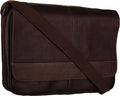 Kenneth Cole REACTION Colombian Leather Slim Business Messenger Bag Dark Brown
