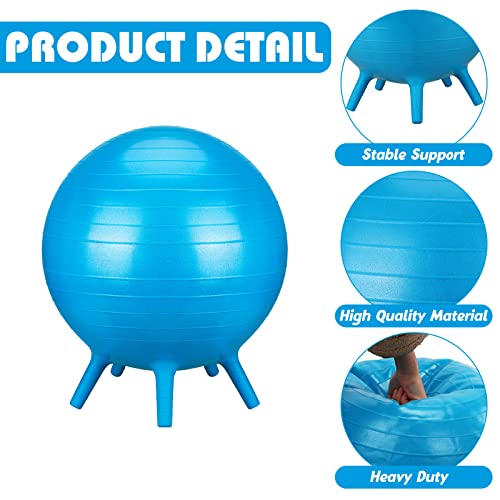Kids Ball Chairs with Feet - 20 Inch Classroom Flexible Seating Set - Rose Red, Green, Orange, Blue