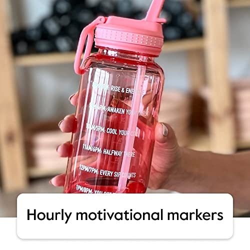 Takeya 32 Oz Motivational Water Bottle with Straw Lid - Stormy Black
