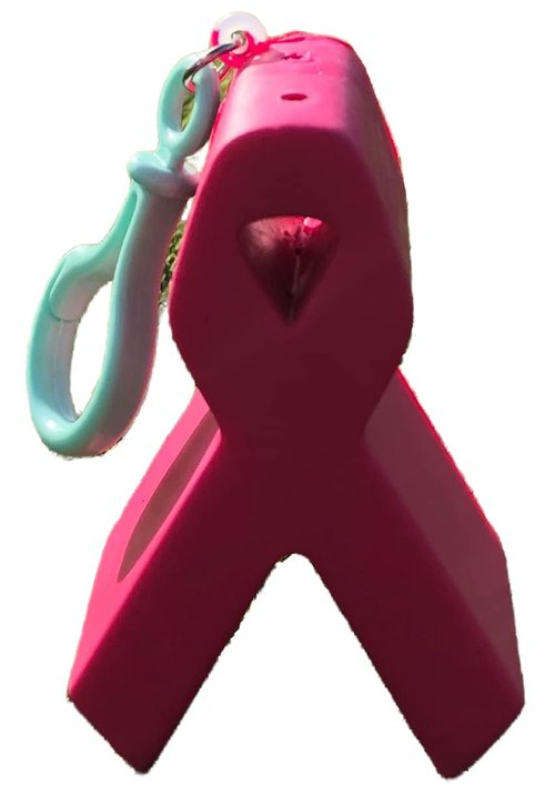 Squishtee Holder Pink Awareness Ribbon. Breast Cancer Awareness Ribbon Golf Accessory/Keychain That can be Hung from Your Golf Bag for Easy Access to Your Traditional Golf tee or SQUISHTEE