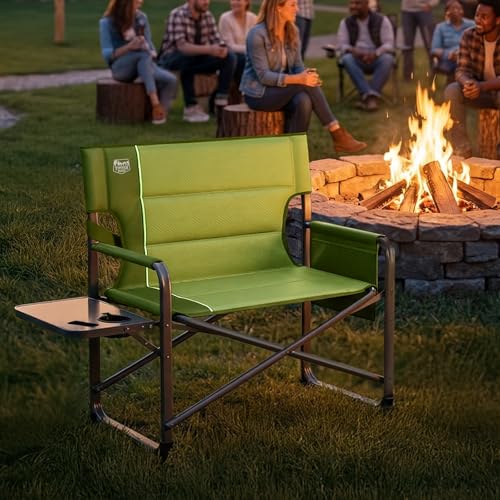 Timber Ridge Heavy Duty Folding Camping Chair 500lb Support Green / XXL Director's Chair