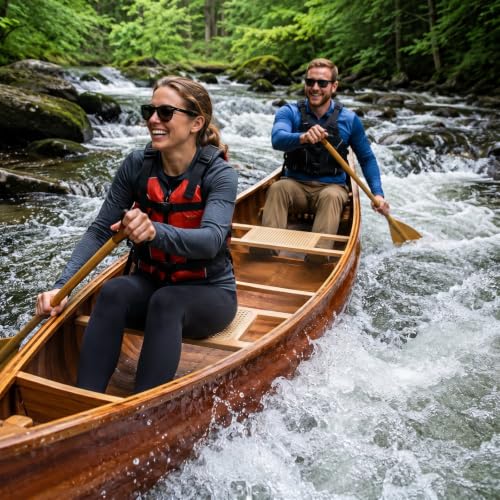Conderyang 2 Pcs 34-Inch Caned Canoe Webbed Seats - Outdoor Caned Seating Set