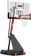Skiennix Basketball Hoop - Height Adjustable 5.3-10ft Portable Goal System with 45-Inch Shatterproof Backboard