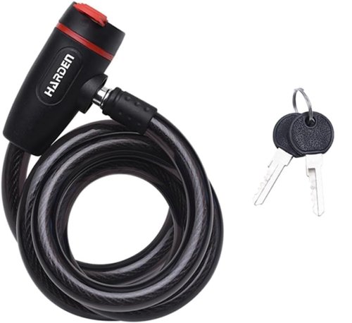Edward Tools Bike Lock with Keys - Heavy Duty 12mm Thick Security Cable with Shear Resistant Cover - Quick Lock/Unlock - Includes 2 Keys - Lock for Scooter