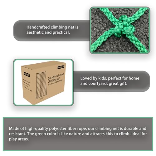 Outdoor & Indoor Climbing Net - 3ft x 9ft Heavy-Duty Polyester, Safe & Easy Install