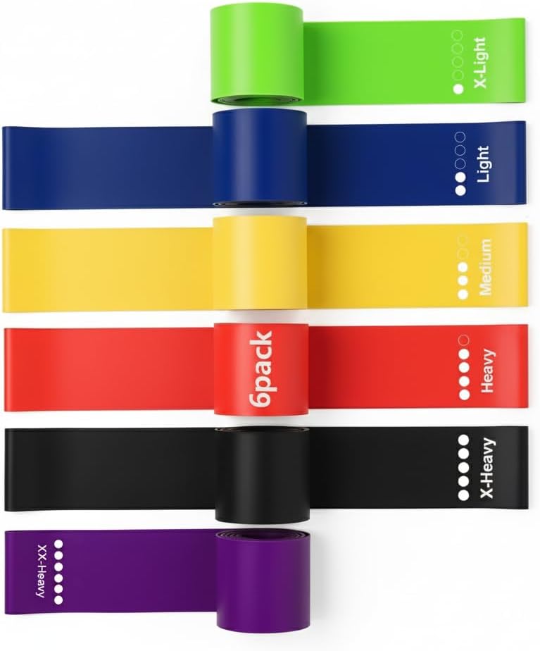 Skiennix 6-Pack Professional Exercise Bands Set - Versatile Resistance Bands for Home Workouts