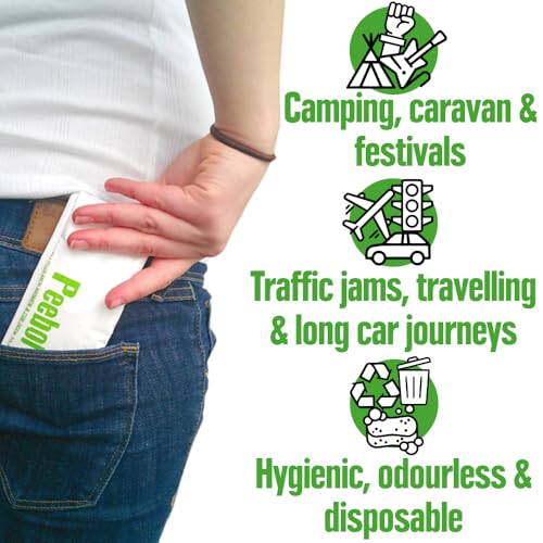 Peebol Disposable Urinal Bags 3 Pack - Odourless, Recyclable, Portable Toilets