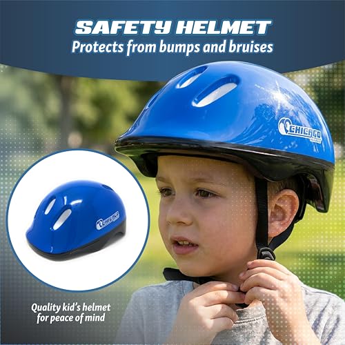 Kids Blue Inline Roller Skates with Protective Gear Set - Adjustable, Indoor & Outdoor
