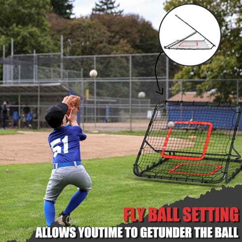 Black Pro Baseball & Softball Rebounder Net - Multi-Sport Pitch Back Training Aid