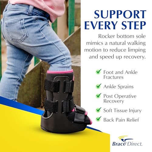 Kids Pediatric Walking Boot for Broken Foot Ankle Toe - Blue, Size L