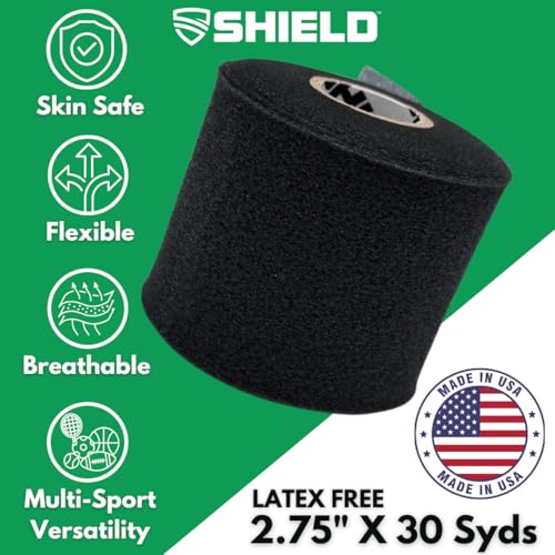 Shield Athletic Underwrap Bulk Case of 48 Black Pre-Wrap Rolls 2.75" x 30 Yards