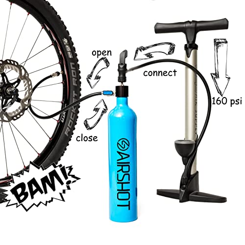 Blue Tubeless Tire Inflator 1.15L for Bike MTB Road & Fat Bikes