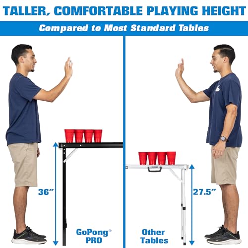 8 Foot Heavy-Duty Beer Pong Table - Portable Aluminum Frame, Black